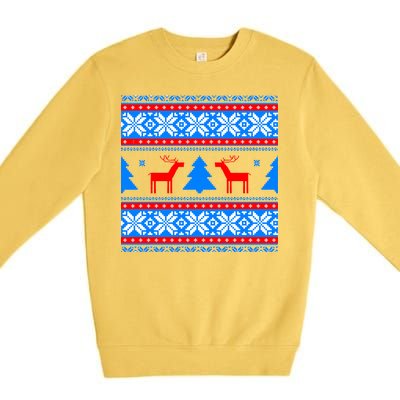 Ugly Reindeer Christmas Sweater Premium Crewneck Sweatshirt