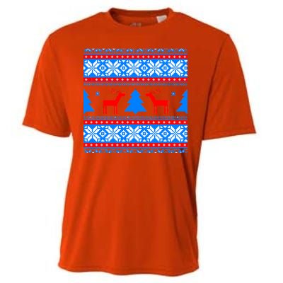 Ugly Reindeer Christmas Sweater Cooling Performance Crew T-Shirt