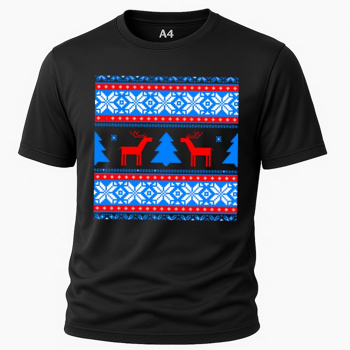 Ugly Reindeer Christmas Sweater Cooling Performance Crew T-Shirt