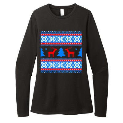 Ugly Reindeer Christmas Sweater Womens CVC Long Sleeve Shirt