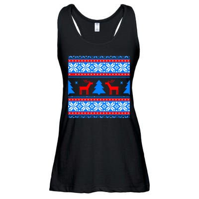 Ugly Reindeer Christmas Sweater Ladies Essential Flowy Tank
