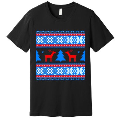 Ugly Reindeer Christmas Sweater Premium T-Shirt