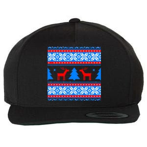 Ugly Reindeer Christmas Sweater Wool Snapback Cap