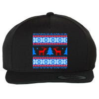 Ugly Reindeer Christmas Sweater Wool Snapback Cap