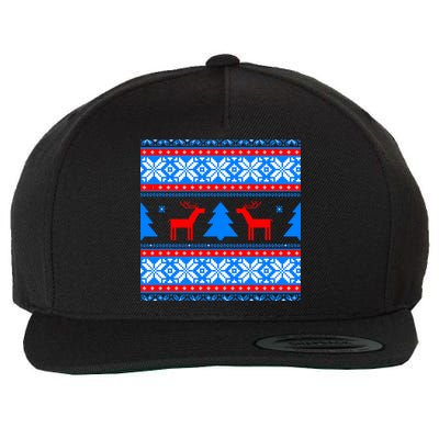 Ugly Reindeer Christmas Sweater Wool Snapback Cap