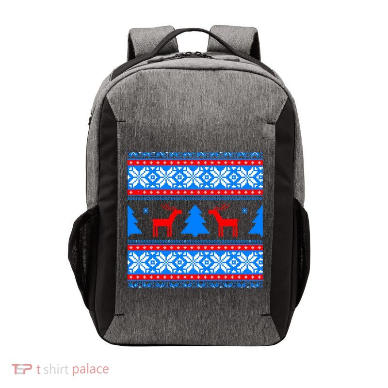 Ugly Reindeer Christmas Sweater Vector Backpack