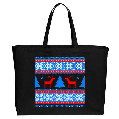 Ugly Reindeer Christmas Sweater Cotton Canvas Jumbo Tote