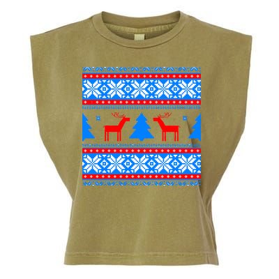 Ugly Reindeer Christmas Sweater Garment-Dyed Women's Muscle Tee