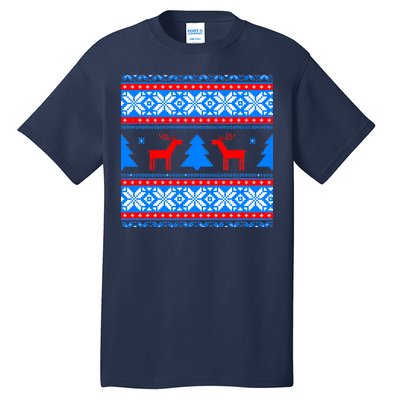 Ugly Reindeer Christmas Sweater Tall T-Shirt