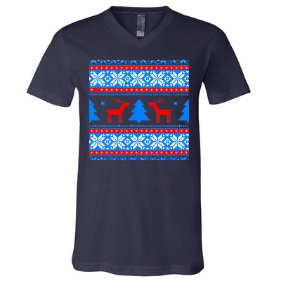 Ugly Reindeer Christmas Sweater V-Neck T-Shirt