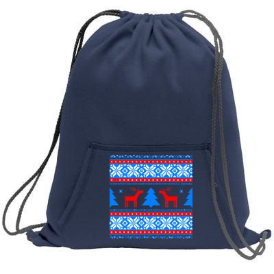 Ugly Reindeer Christmas Sweater Sweatshirt Cinch Pack Bag