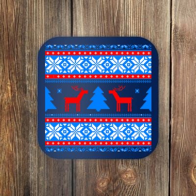 Ugly Reindeer Christmas Sweater Coaster