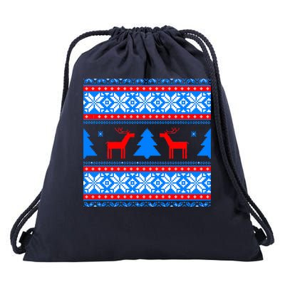 Ugly Reindeer Christmas Sweater Drawstring Bag