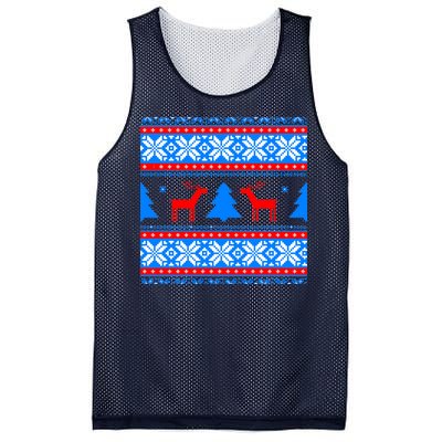 Ugly Reindeer Christmas Sweater Mesh Reversible Basketball Jersey Tank