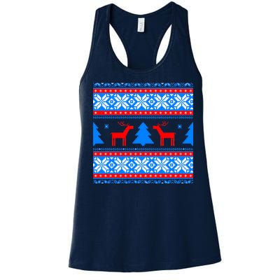 Ugly Reindeer Christmas Sweater Women's Racerback Tank