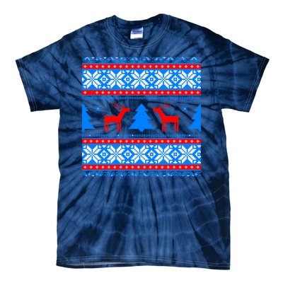 Ugly Reindeer Christmas Sweater Tie-Dye T-Shirt