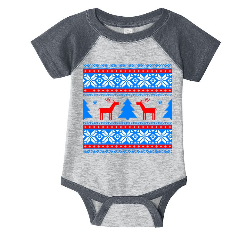 Ugly Reindeer Christmas Sweater Infant Baby Jersey Bodysuit