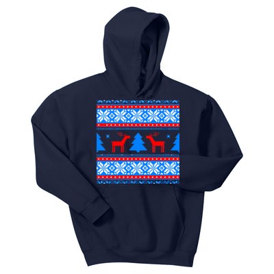 Ugly Reindeer Christmas Sweater Kids Hoodie