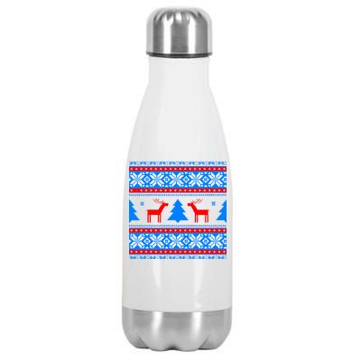 Ugly Reindeer Christmas Sweater Stainless Steel Insulated Water Bottle