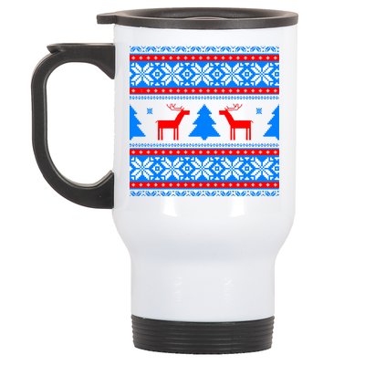 Ugly Reindeer Christmas Sweater Stainless Steel Travel Mug