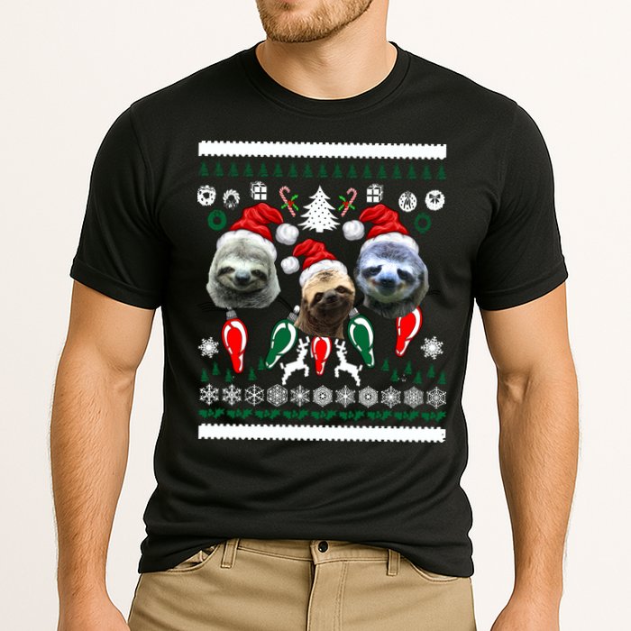 Ugly Sloth Christmas Sweater Cooling Performance Crew T-Shirt
