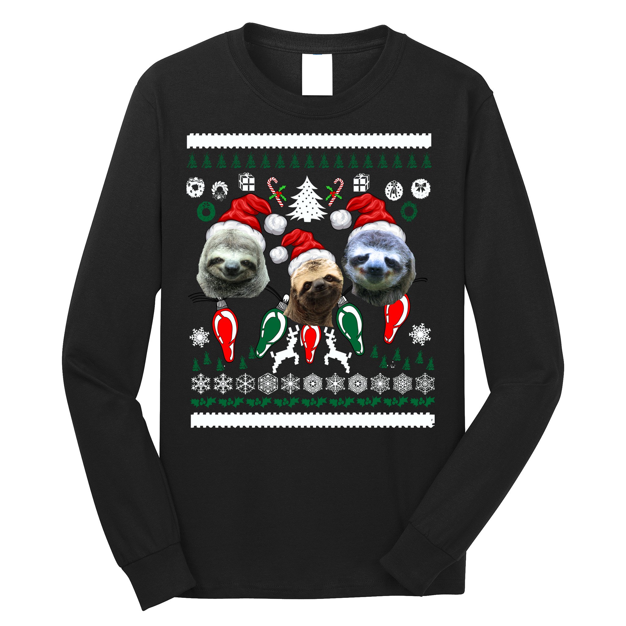 Ugly Sloth Christmas Sweater Long Sleeve Shirt