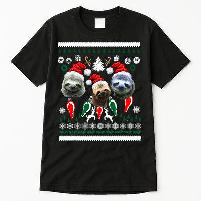 Ugly Sloth Christmas Sweater Tall T-Shirt