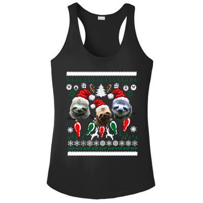 Ugly Sloth Christmas Sweater Ladies PosiCharge Competitor Racerback Tank