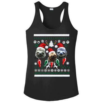 Ugly Sloth Christmas Sweater Ladies PosiCharge Competitor Racerback Tank