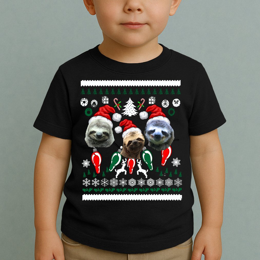 Ugly Sloth Christmas Sweater Toddler T-Shirt