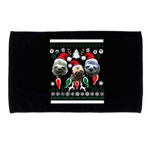 Ugly Sloth Christmas Sweater Microfiber Hand Towel