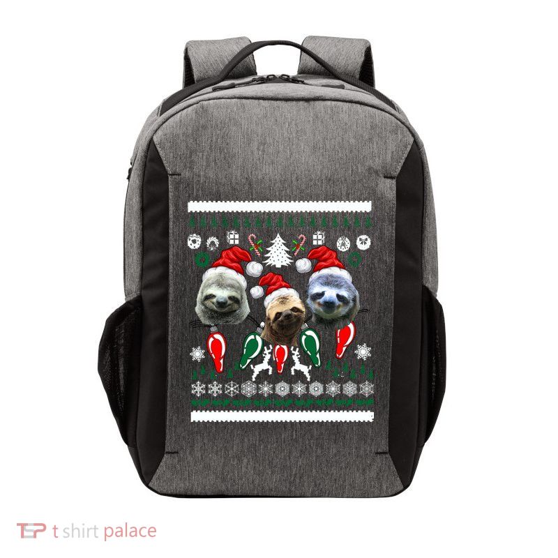 Ugly Sloth Christmas Sweater Vector Backpack