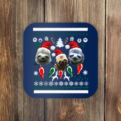 Ugly Sloth Christmas Sweater Coaster