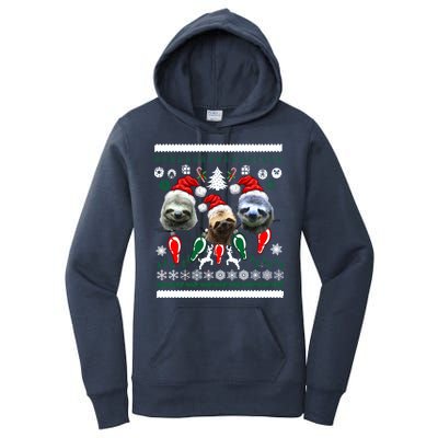 Ugly Sloth Christmas Sweater Women's Pullover Hoodie