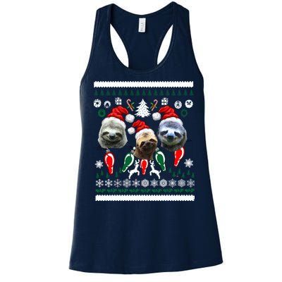 Ugly Sloth Christmas Sweater Women's Racerback Tank