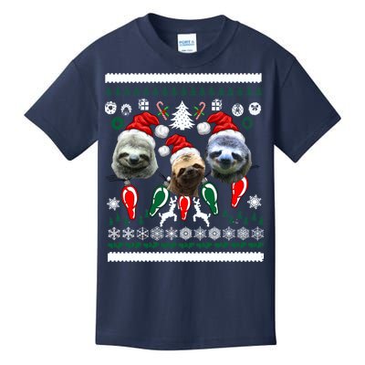 Ugly Sloth Christmas Sweater Kids T-Shirt