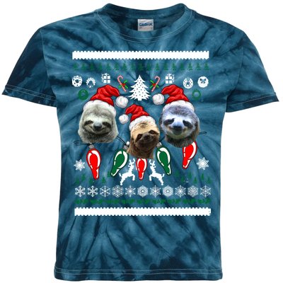 Ugly Sloth Christmas Sweater Kids Tie-Dye T-Shirt