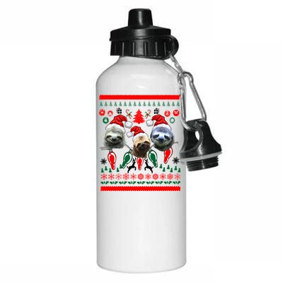 Ugly Sloth Christmas Sweater Aluminum Water Bottle