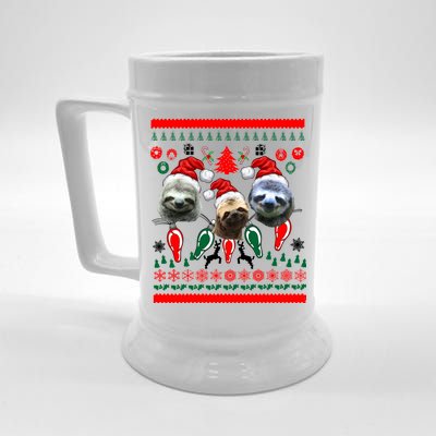 Ugly Sloth Christmas Sweater Beer Stein