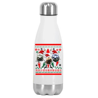 Ugly Sloth Christmas Sweater Stainless Steel Insulated Water Bottle