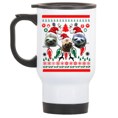 Ugly Sloth Christmas Sweater Stainless Steel Travel Mug