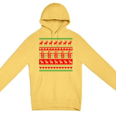 Ugly Snowman Christmas Sweater Premium Pullover Hoodie