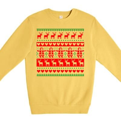 Ugly Snowman Christmas Sweater Premium Crewneck Sweatshirt