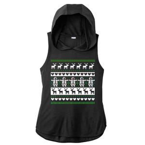 Ugly Snowman Christmas Sweater Ladies PosiCharge Tri-Blend Wicking Draft Hoodie Tank