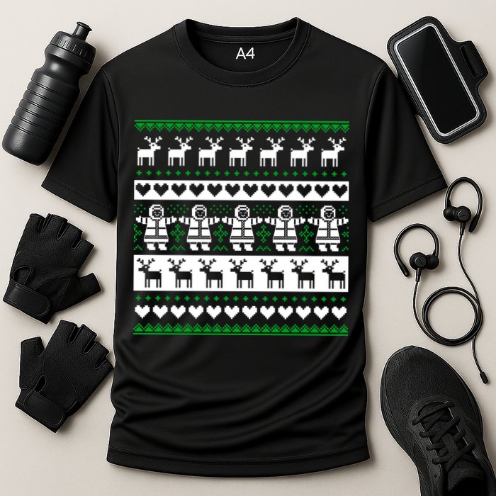 Ugly Snowman Christmas Sweater Cooling Performance Crew T-Shirt