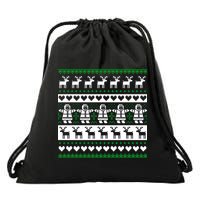 Ugly Snowman Christmas Sweater Drawstring Bag