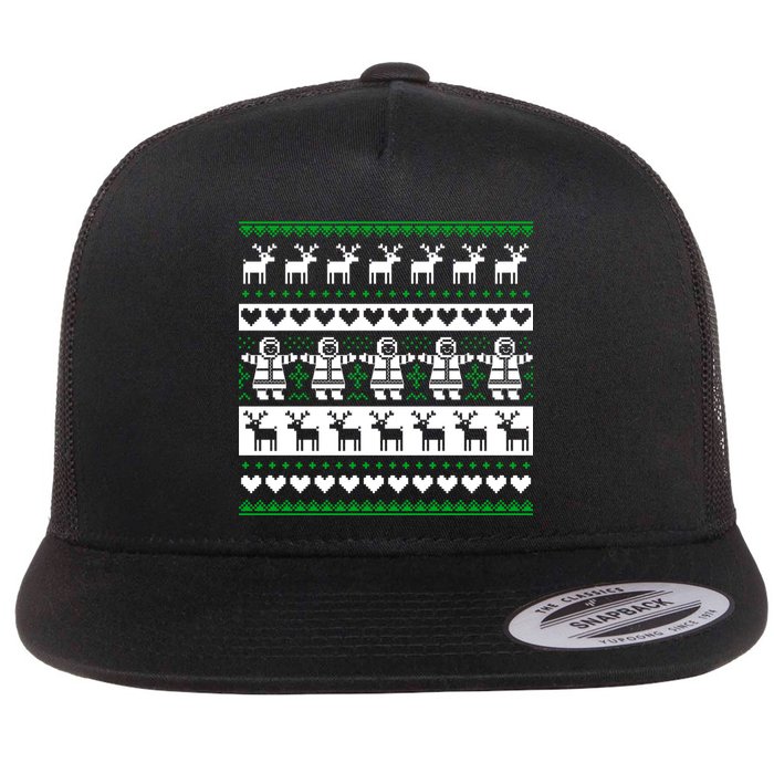 Ugly Snowman Christmas Sweater Flatbill Hat