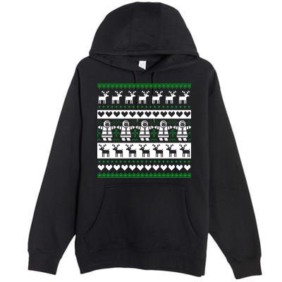 Ugly Snowman Christmas Sweater Premium Pullover Hoodie