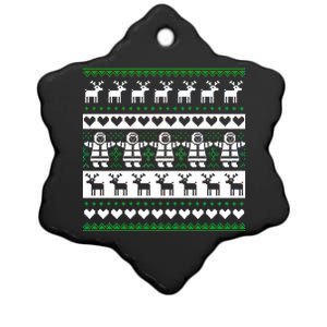 Ugly Snowman Christmas Sweater Ceramic Star Ornament