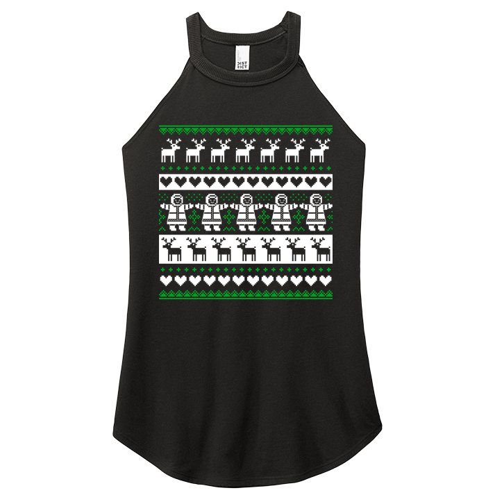 Ugly Snowman Christmas Sweater Women's Perfect Tri Rocker Tank